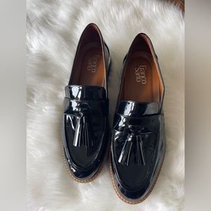 Franco Sarto Carolynn lug sole patent leather loafers.